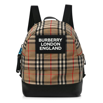 Burberry House Check Canvas Calfskin Small Nico Backpack Archive Beige 1 of 9