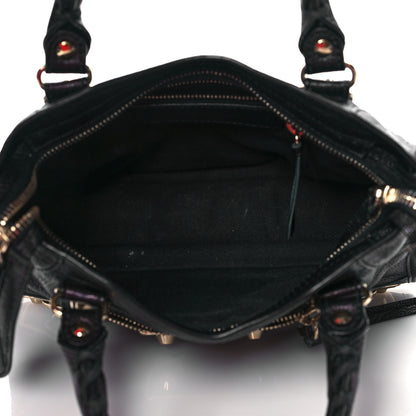 Balenciaga Chevre Gold Metallic Edge Hardware Mini City Black 4 of 8