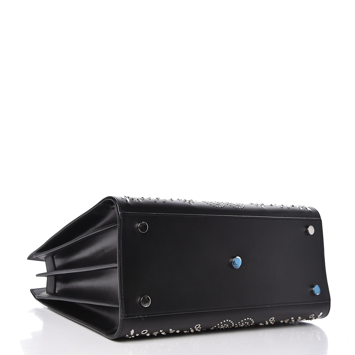 Saint Laurent Calfskin Perforated Bandana Studded Small Sac De Jour Black 4 of 10