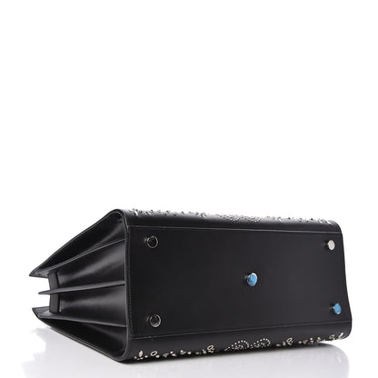 Saint Laurent Calfskin Perforated Bandana Studded Small Sac De Jour Black 4 of 10