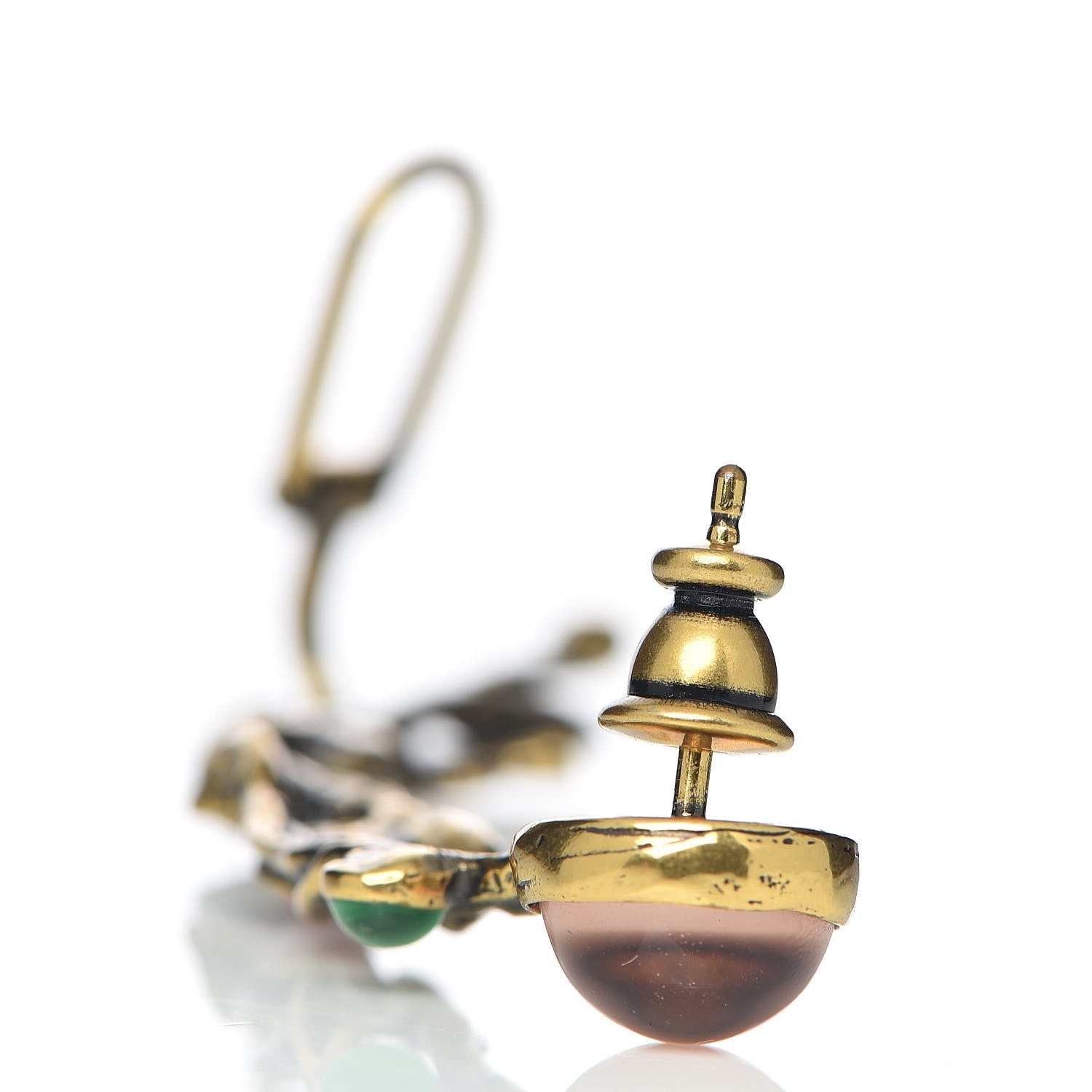 Christian Dior Metal Resin J'Adior Climber Earring Aged Gold 3 of 6