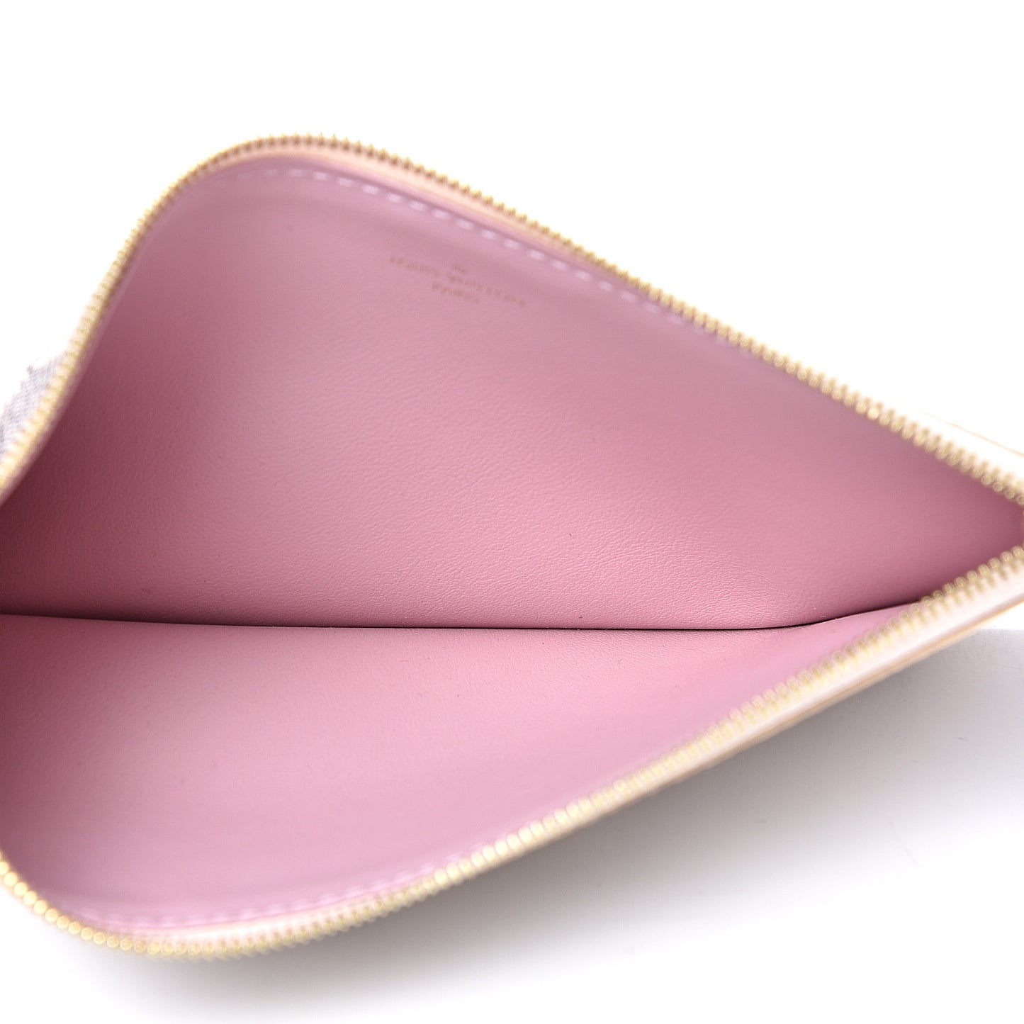 Damier Azur Felicie Chain Wallet Zippered Insert Rose Ballerine