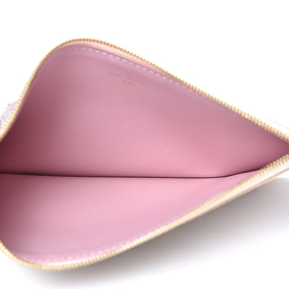 Louis Vuitton Damier Azur Felicie Chain Wallet Zippered Insert Rose Ballerine 4 of 5