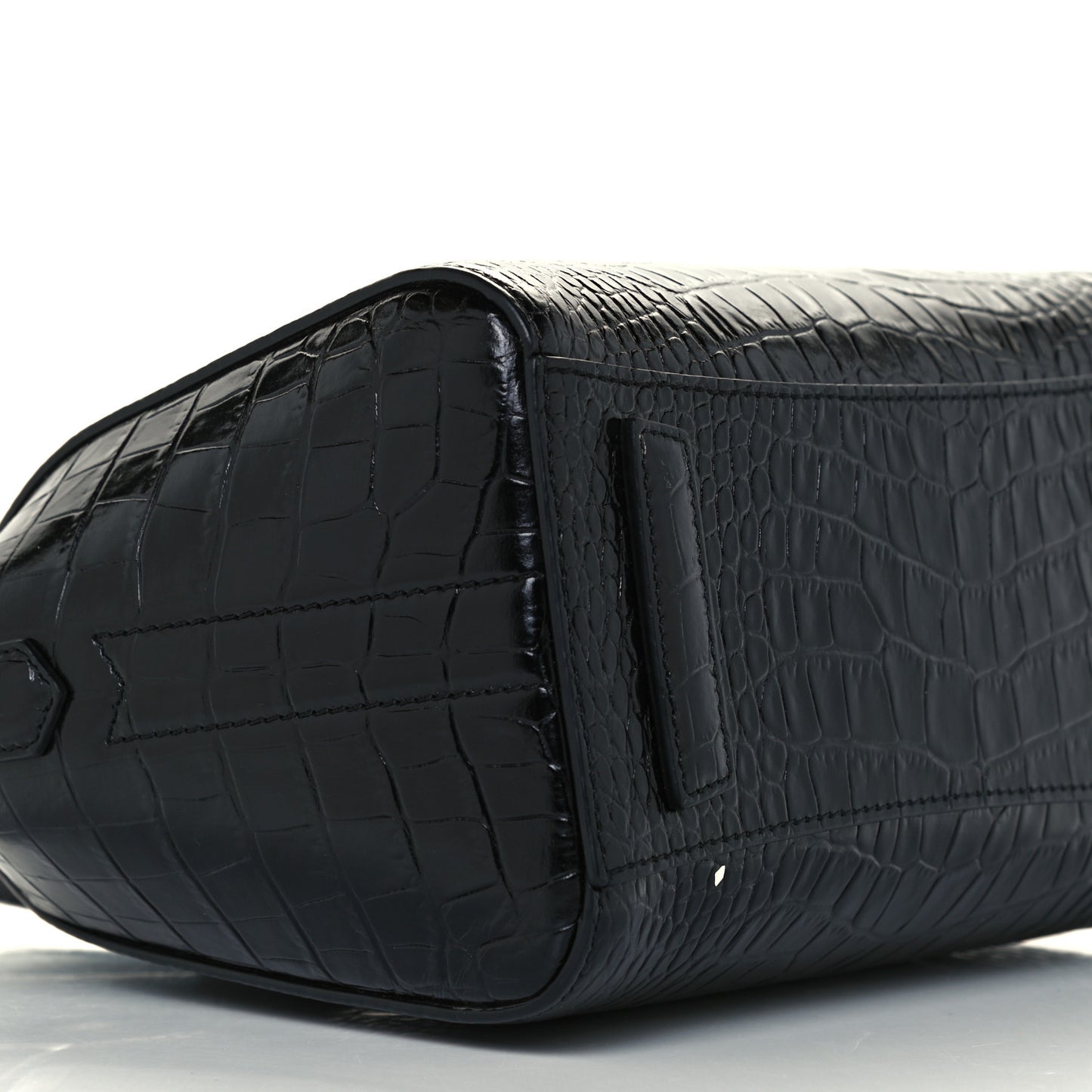 Calfskin Crocodile Embossed Mini Antigona Black