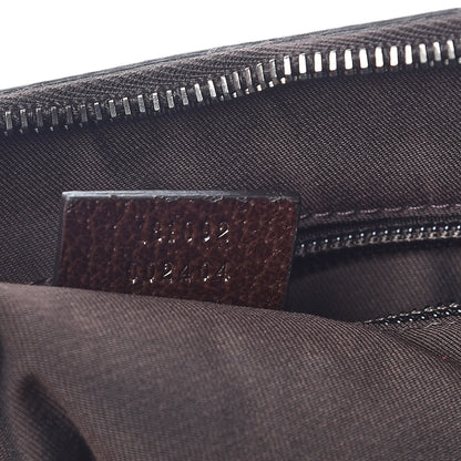 Gucci Monogram Web Medium Half Moon Hobo Dark Brown 7 of 9
