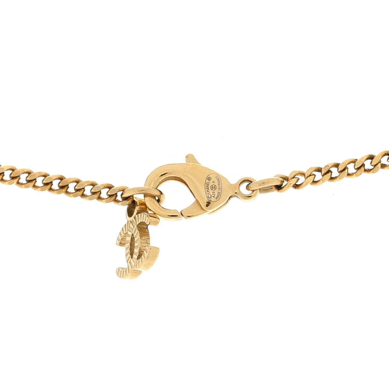 Chanel Crystal Lock Symbols CC Necklace Gold 4 of 4