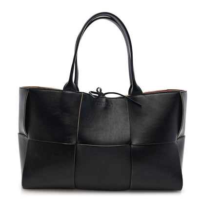 Bottega Veneta Nappa Maxi Intrecciato Medium Arco Tote Black Tan 1 of 10
