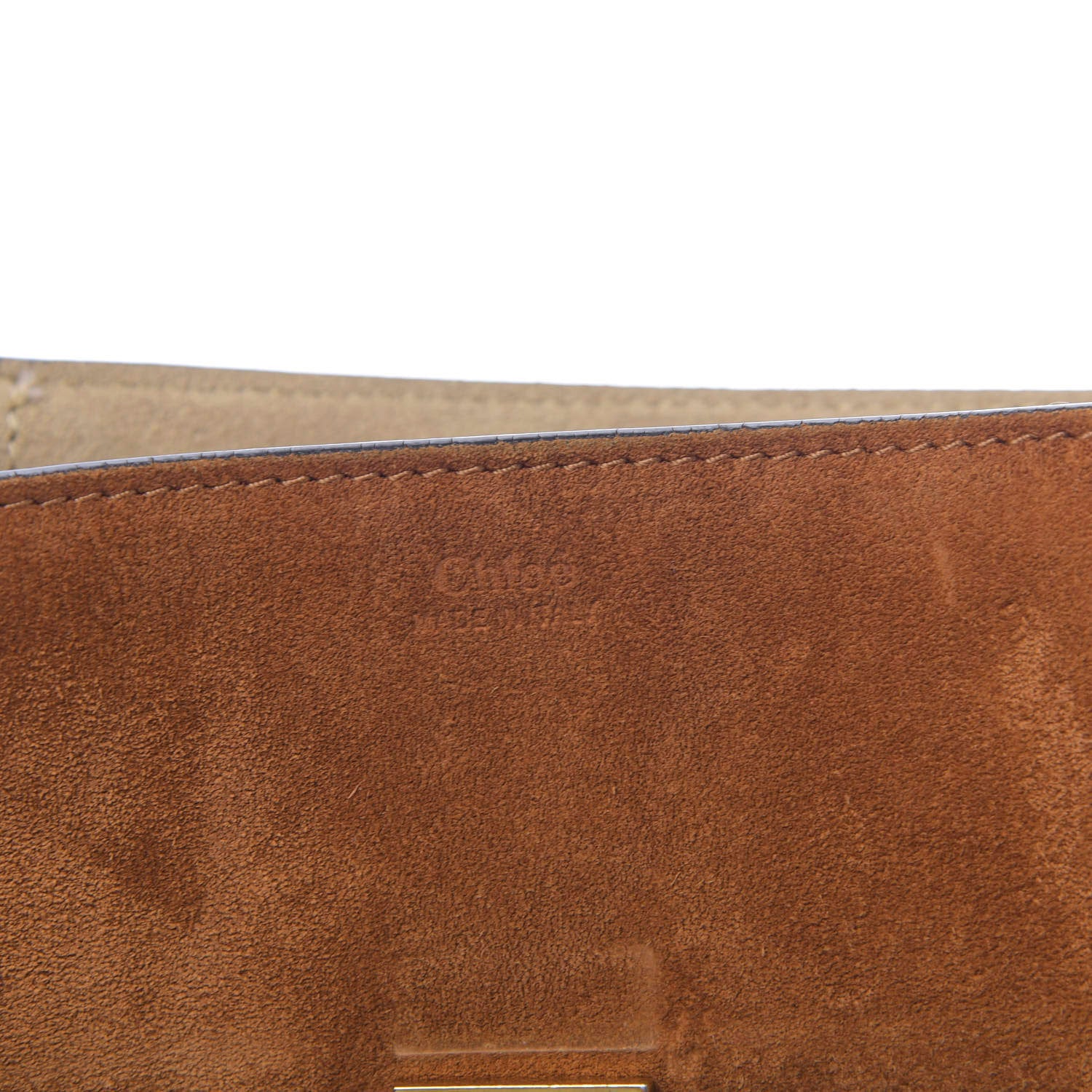 Chloe Suede Smooth Calfskin Studded Drew Shoulder Bag Caramel 7 of 9