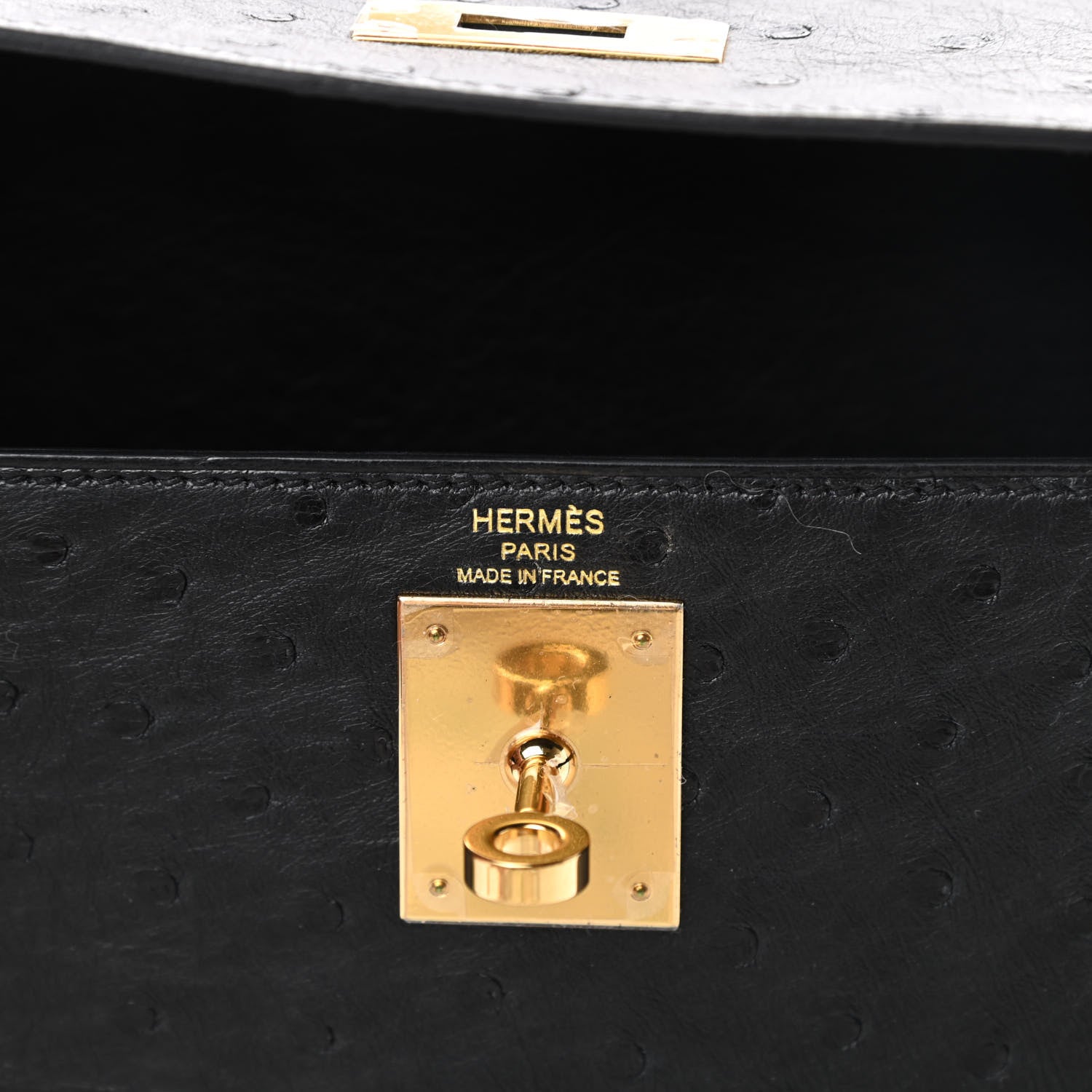 Hermes Ostrich Kelly Sellier 28 Black 6 of 13