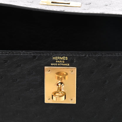 Hermes Ostrich Kelly Sellier 28 Black 6 of 13