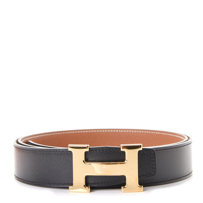 Hermes Box Togo 32mm H Belt 100 Black Gold 1 of 4
