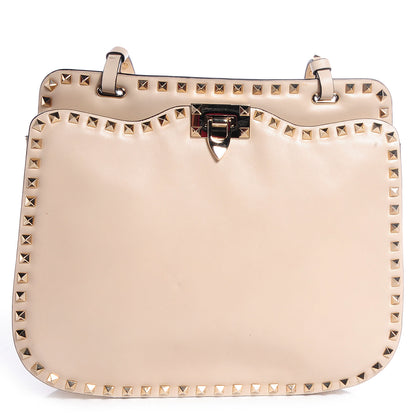 Valentino Garavani Vitello Rockstud Shoulder Satchel Ivory 1 of 9