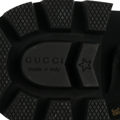 Gucci Calfskin Sylvie Web Lace Up Combat Boots 38 Black 8 of 9