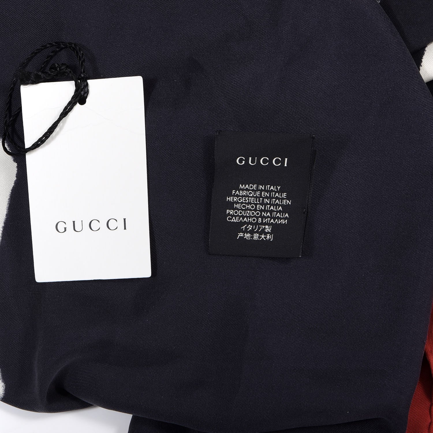 Gucci Silk Is Life Square Scarf Black Red 3 of 4