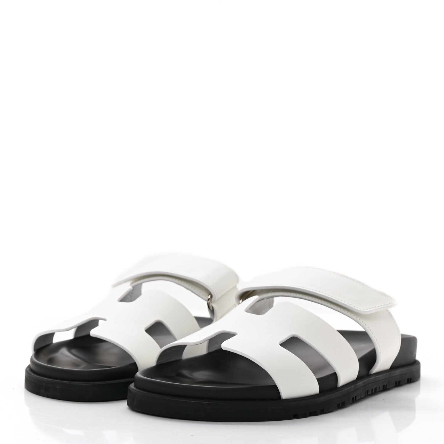 Hermes Calfskin Womens Chypre Sandals 37.5 White 3 of 10
