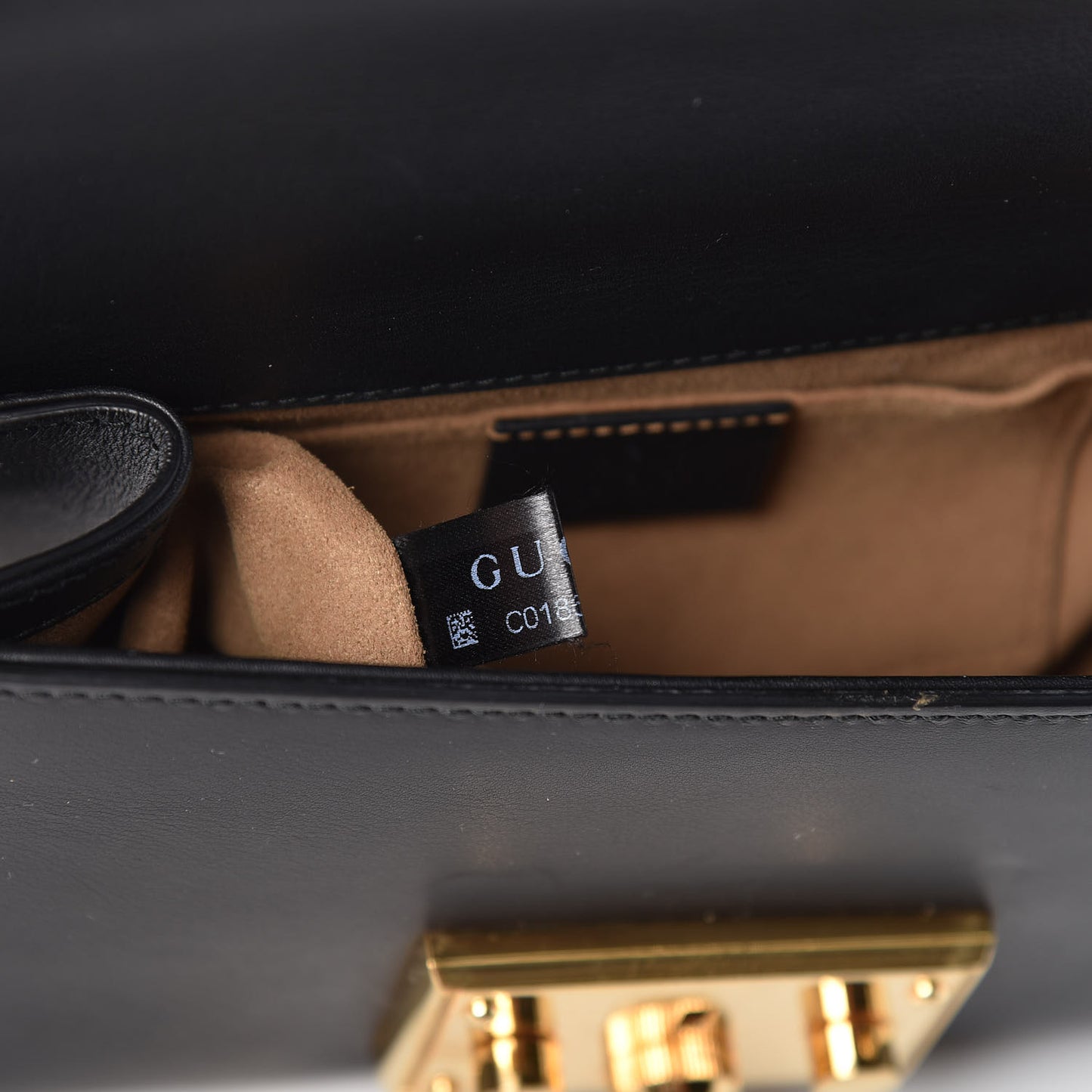 Calfskin Small Padlock Shoulder Bag Black