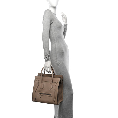 Drummed Calfskin Mini Luggage Dune