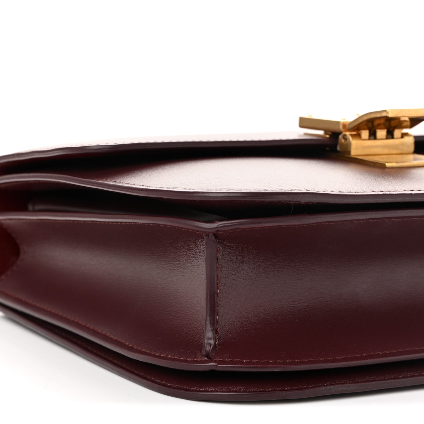 Box Calfskin Medium Classic Box Flap Bag Burgundy