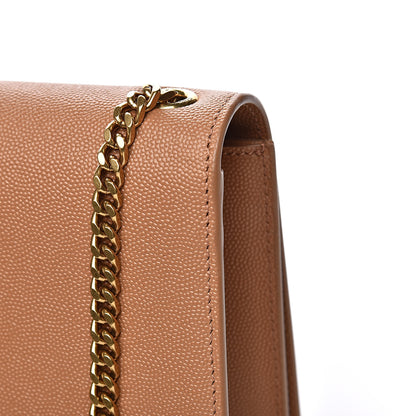 Saint Laurent Grain De Poudre Medium Monogram Kate Satchel Dark Beige 11 of 12