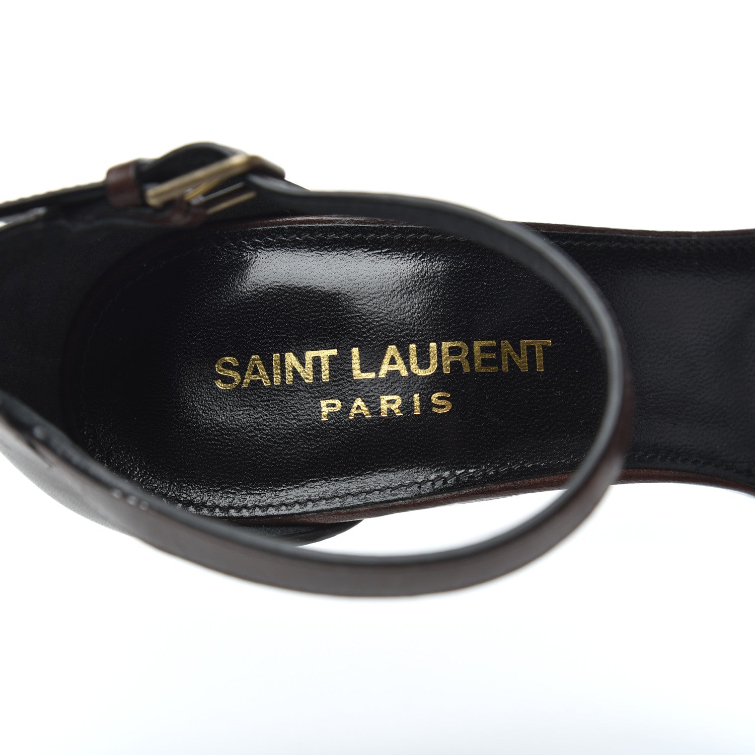 Saint Laurent Calfskin Opyum Sandals 37 Brown 7 of 16