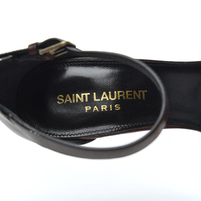 Saint Laurent Calfskin Opyum Sandals 37 Brown 7 of 16