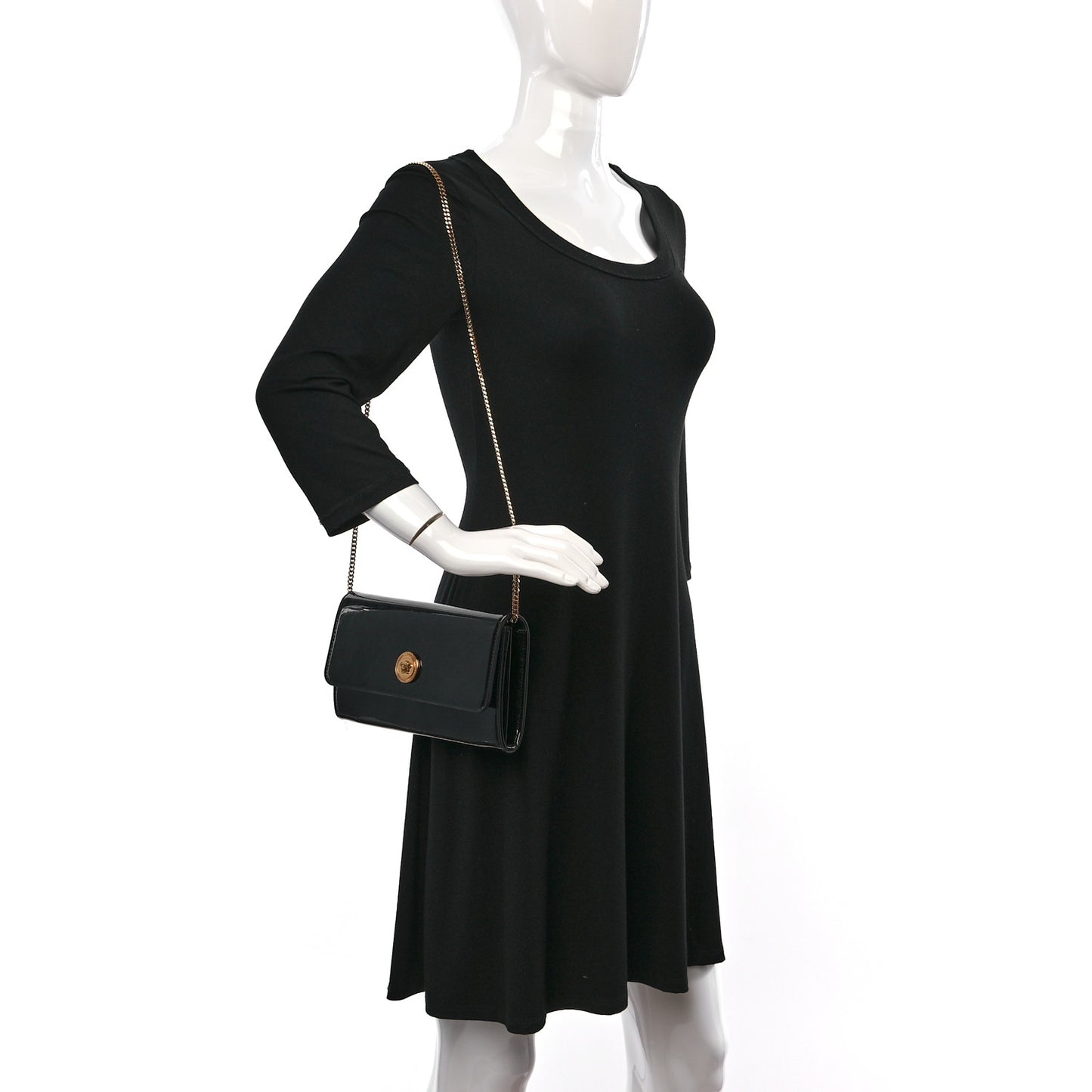 Patent Medusa Clutch With Chain Black