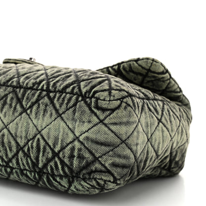 Chanel Denim Quilted Denimpression Flap Green Black 10 of 10