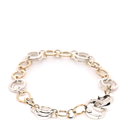 Tiffany Sterling Silver 18K Yellow Gold Circle Link Bracelet 3 of 5
