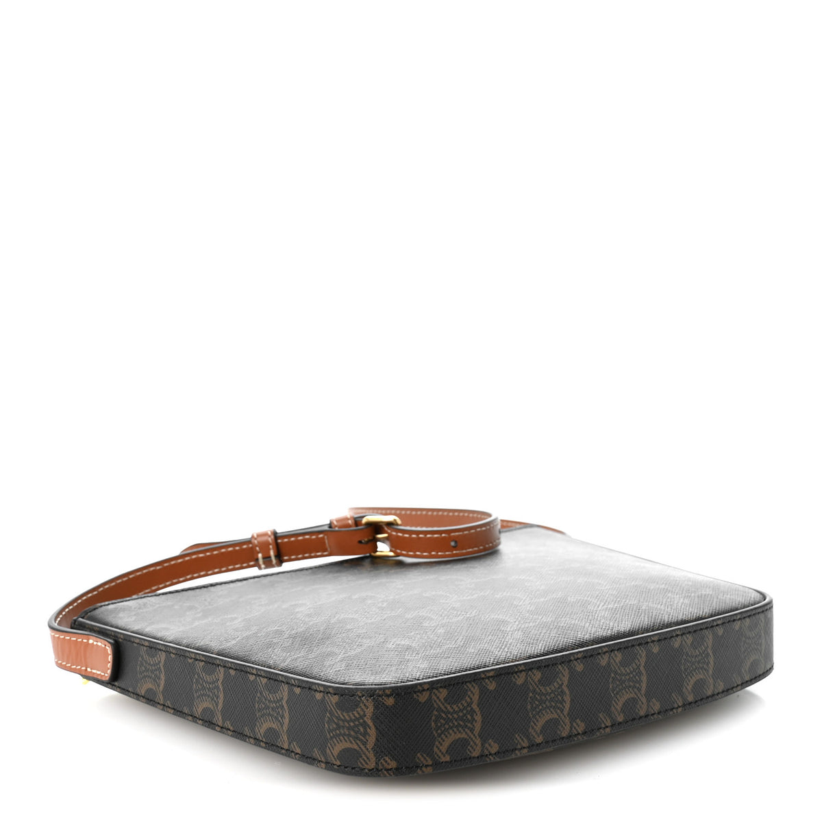 Triomphe Canvas Calfskin Medium Croque Bag Tan