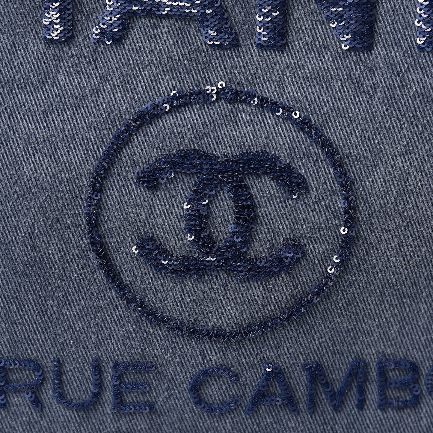 Canvas Sequin Large Deauville Backpack Navy