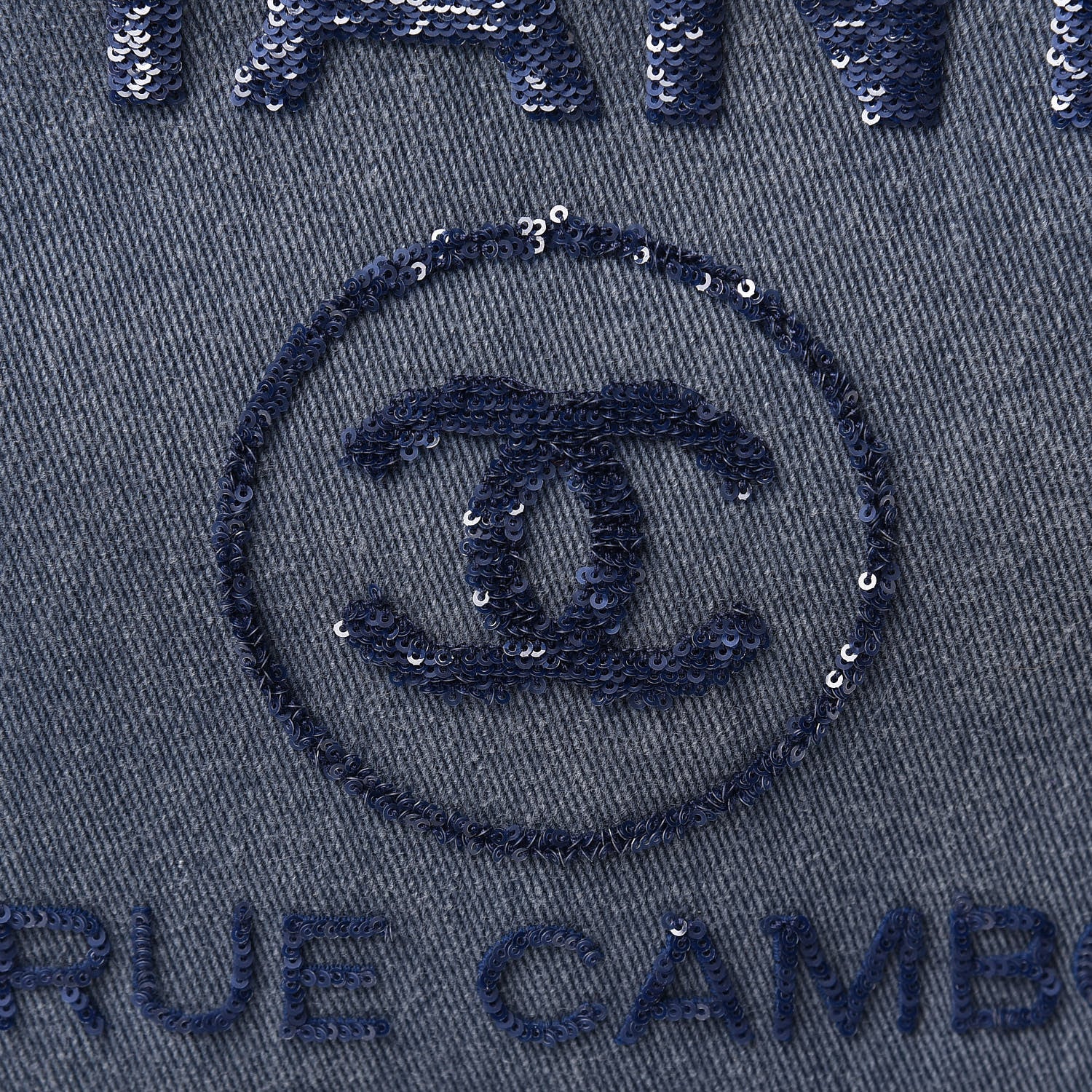 Chanel Canvas Sequin Large Deauville Backpack Navy 8 of 10