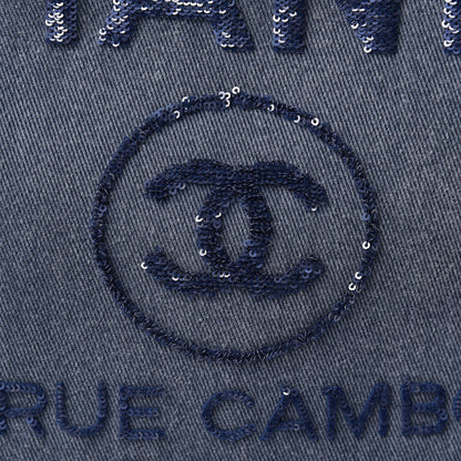 Chanel Canvas Sequin Large Deauville Backpack Navy 8 of 10