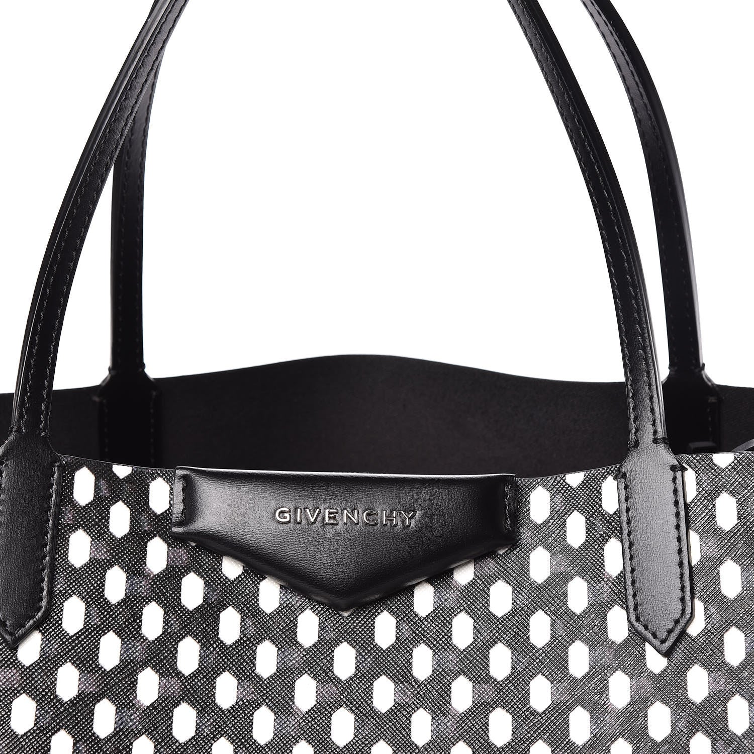Givenchy Coated Canvas Large Antigona Tote Black White 16 of 17