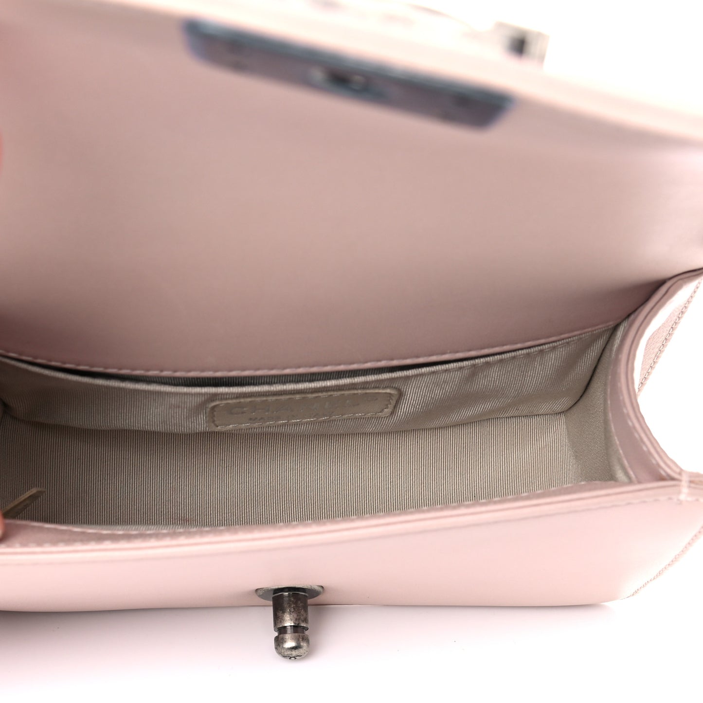 Calfskin Quilted Small Boy Flap Light Pink
