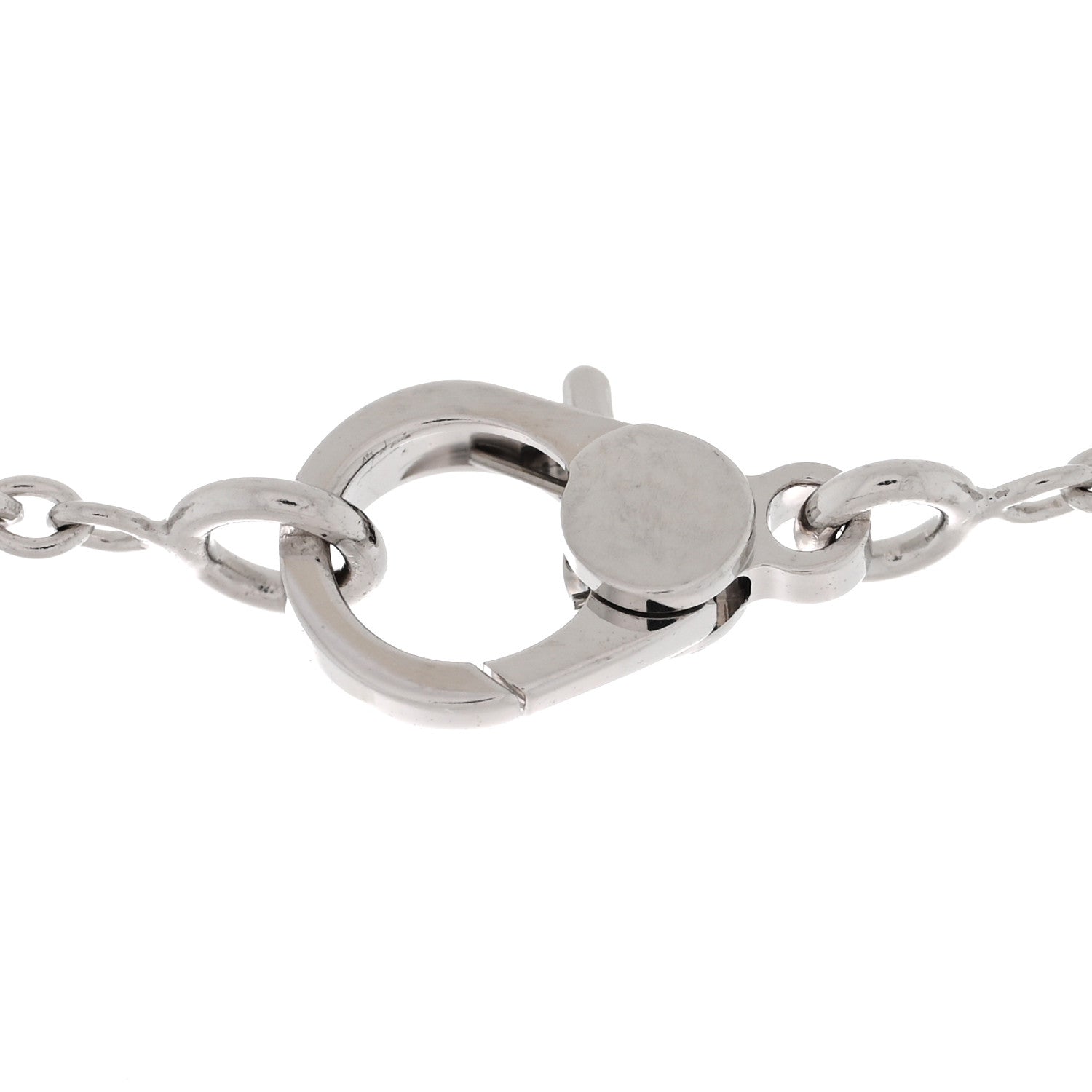 Hermes 18K White Gold Diamond Finesse Pendant Necklace 5 of 6