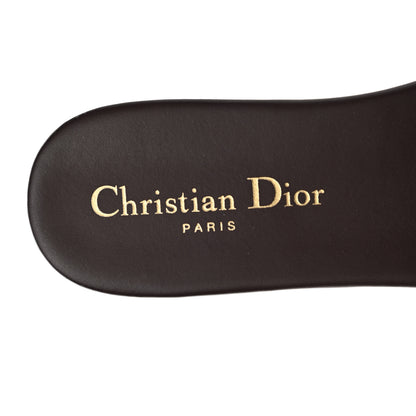 Christian Dior Canvas Embroidered Dway Mules Slide Sandals 36 Burgundy 7 of 8