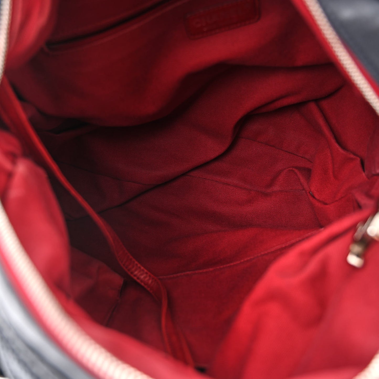 Lambskin Perforated Baseball Spirit Ligne Bag Navy