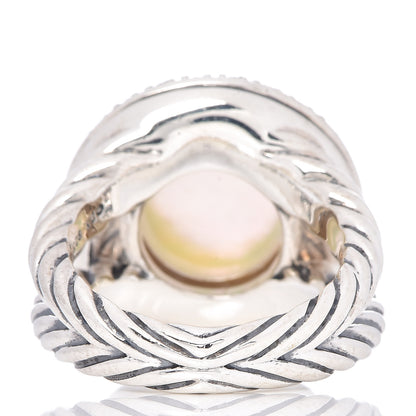 David Yurman Sterling Silver Diamond Moon Quartz 13mm Cerise Ring 54 7 4 of 5