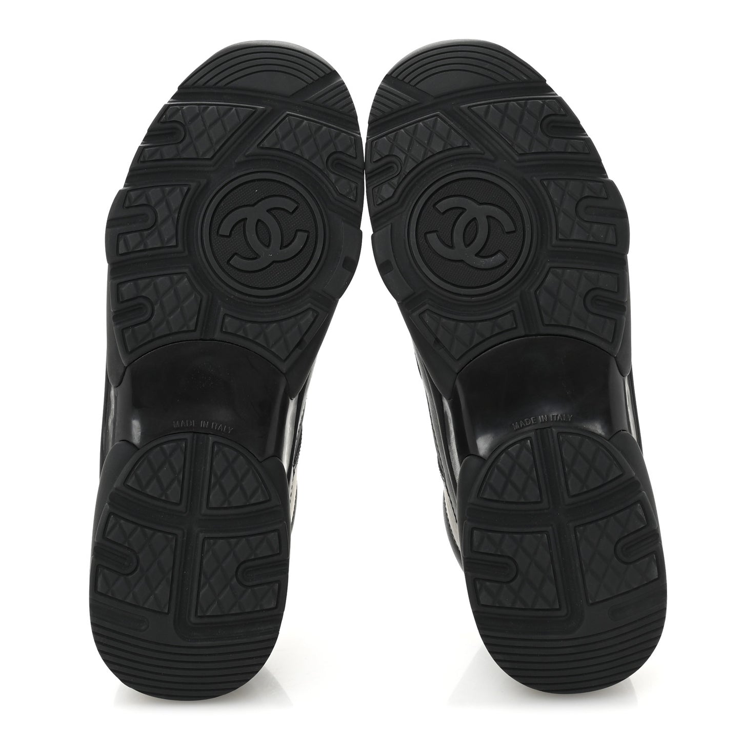 Lambskin Fabric CC Sneakers 38.5 Black