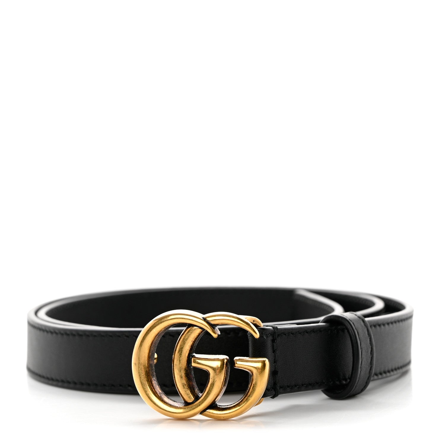 Gucci Calfskin Double G 20mm Belt 80 32 Black 1 of 6
