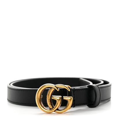 Gucci Calfskin Double G 20mm Belt 80 32 Black 1 of 6