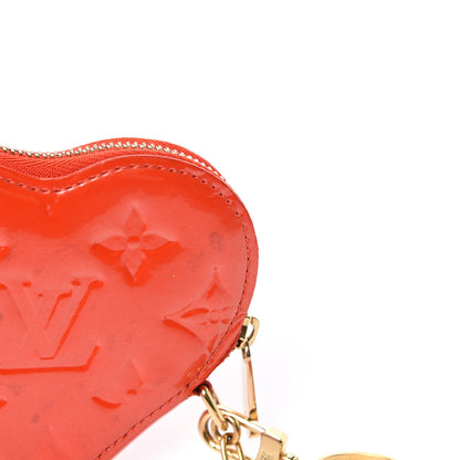 Louis Vuitton Vernis Heart Coin Purse Orange Sunset 9 of 11