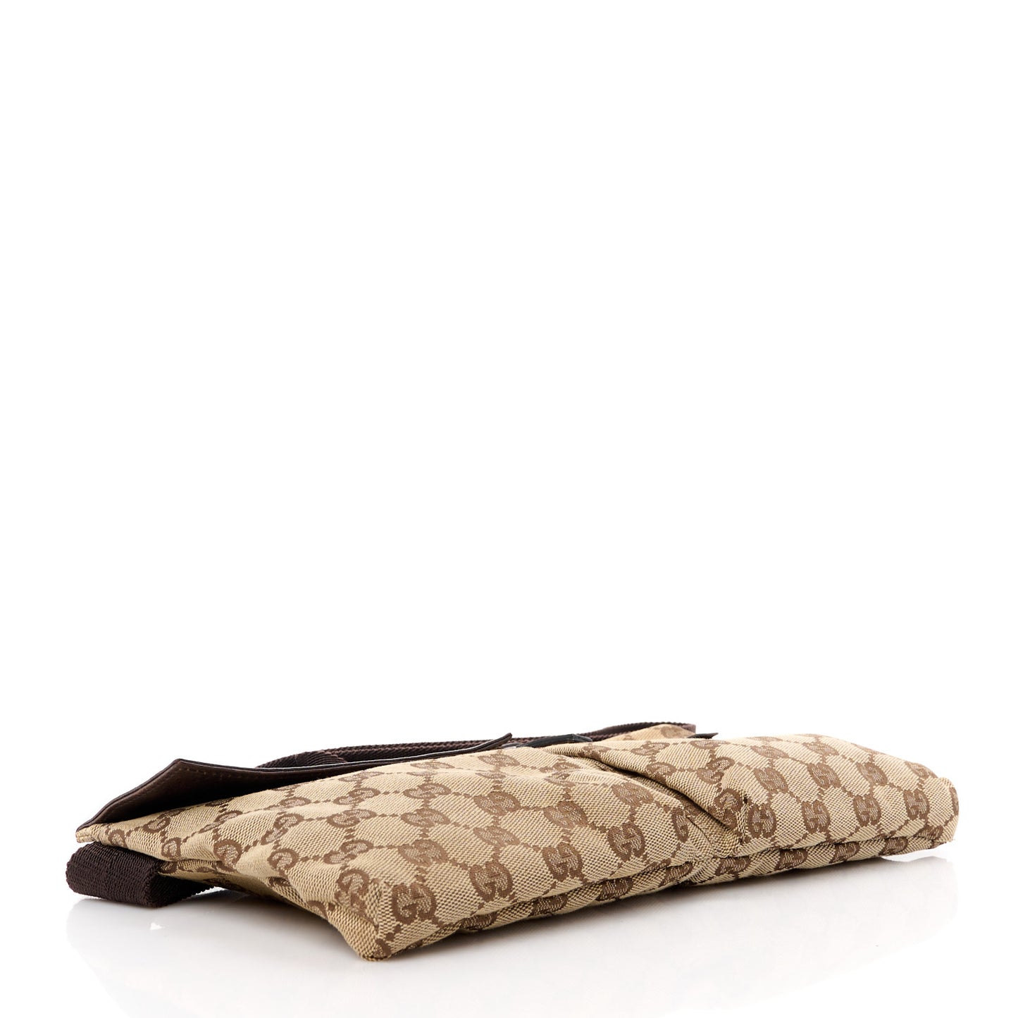 GG Monogram Web Double Pocket Belt Bag Dark Brown