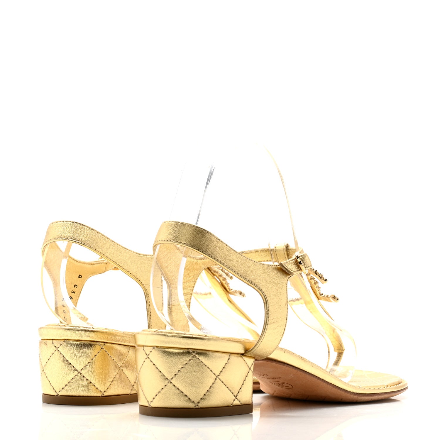 Chanel Goatskin Fantasy CC Pearl Thong Sandals 41 Gold 4 of 11