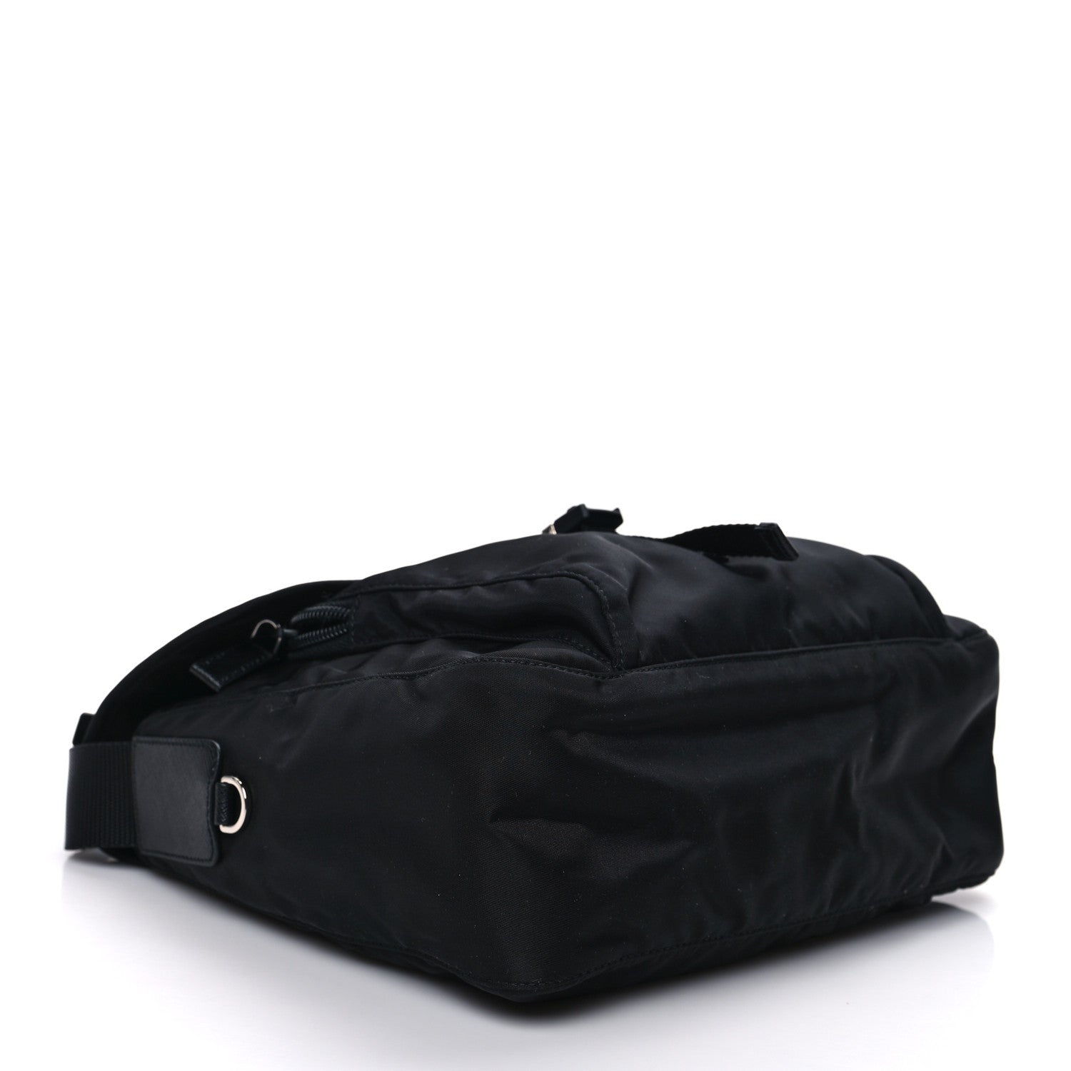 Prada Tessuto Nylon Saffiano Small Vela Messenger Black 4 of 8