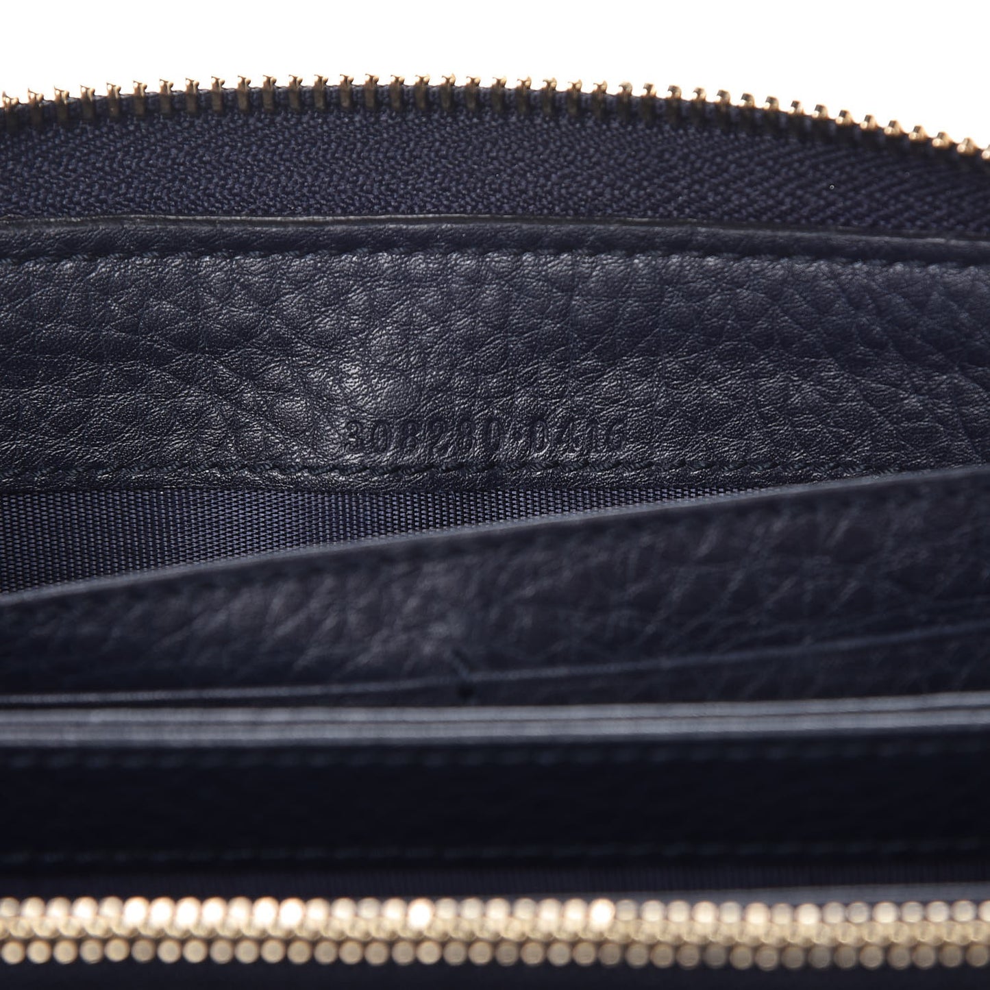 Pebbled Calfskin Soho Zip Around Wallet Blue