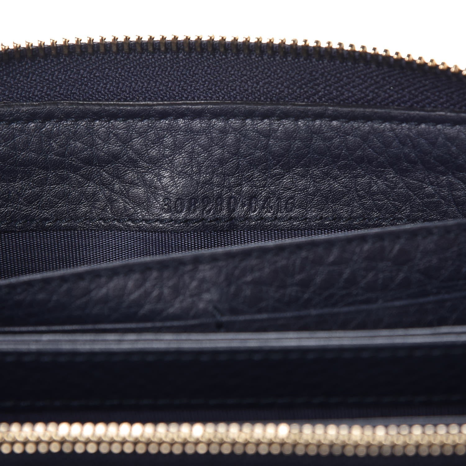 Gucci Pebbled Calfskin Soho Zip Around Wallet Blue 7 of 7