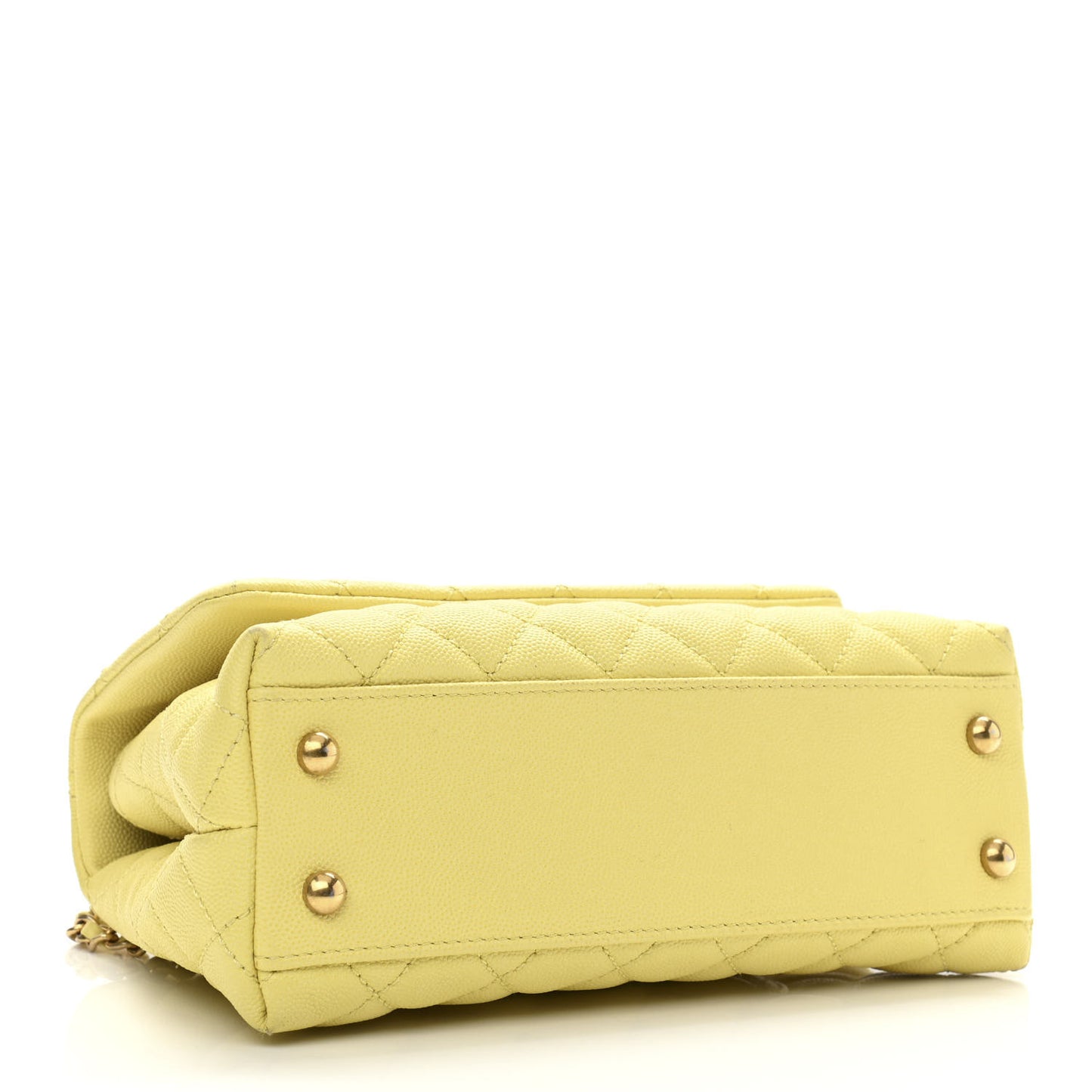 Caviar Quilted Mini Coco Handle Flap Yellow