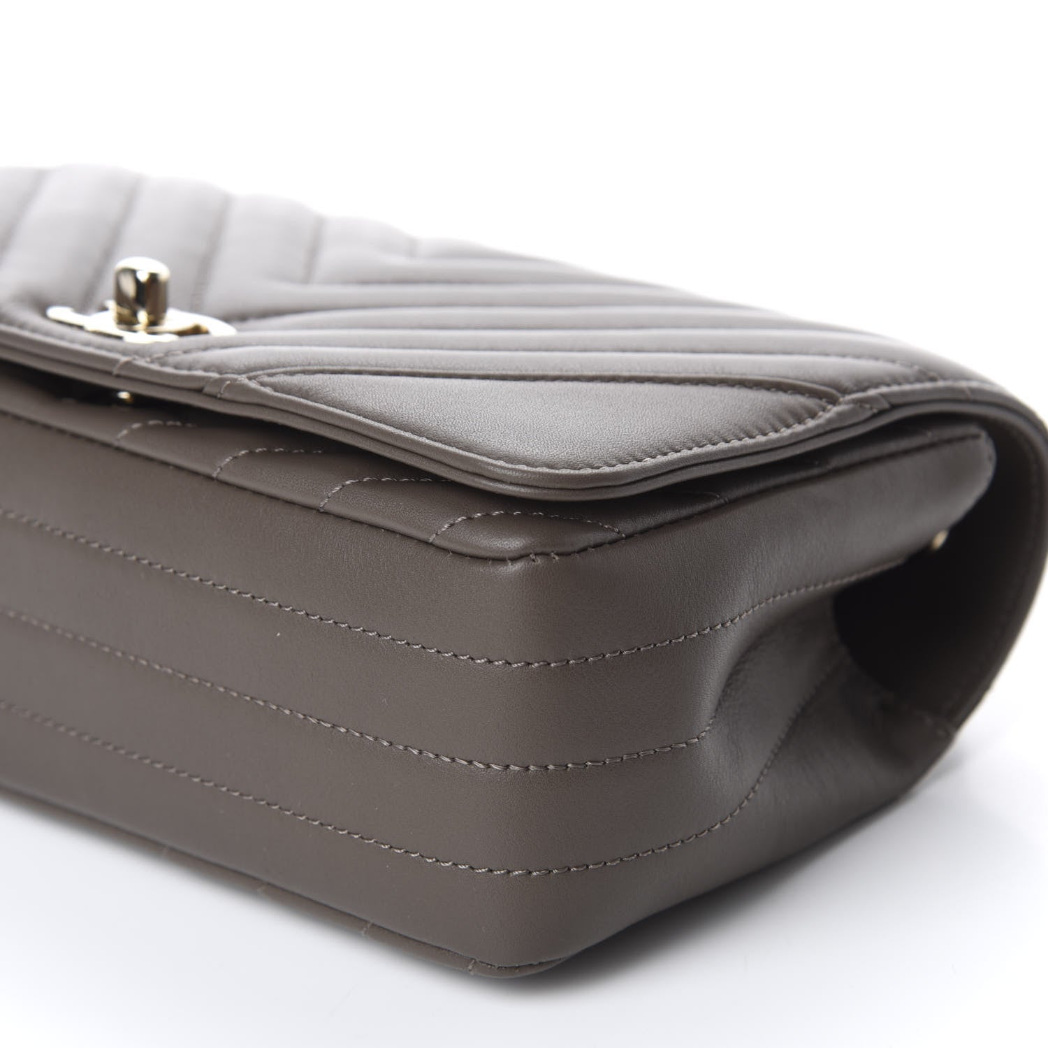 Chanel Calfskin Chevron Quilted Small Statement Flap Khaki 7 of 11