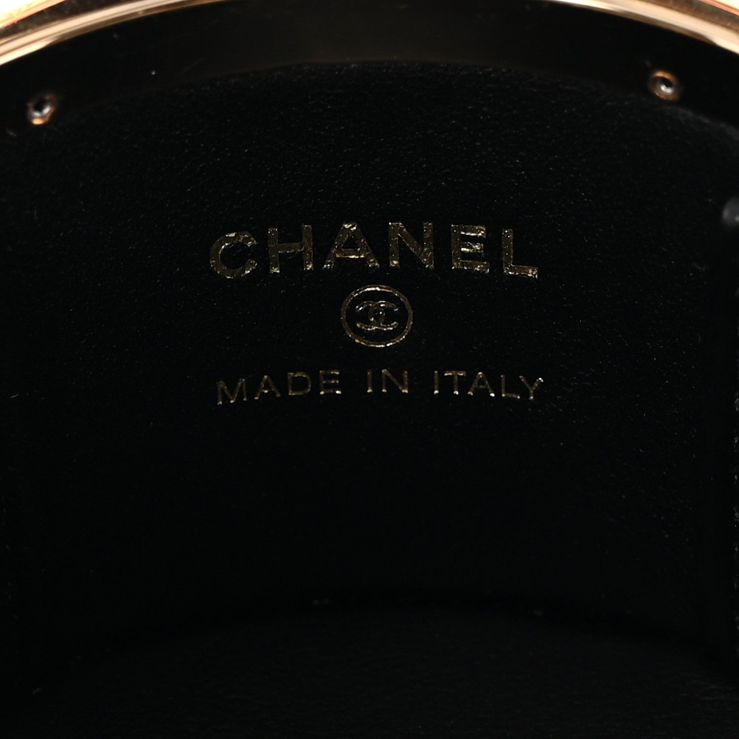 Chanel Metal Lambskin Quilted Small Vanity With Chain Black 6 of 11